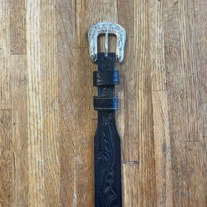 Genuine Leather Black Western Belt (28W)